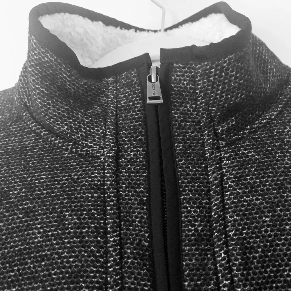 Orvis Quarter Zip Sherpa Lined Pullover Men Size L Gray Outdoor